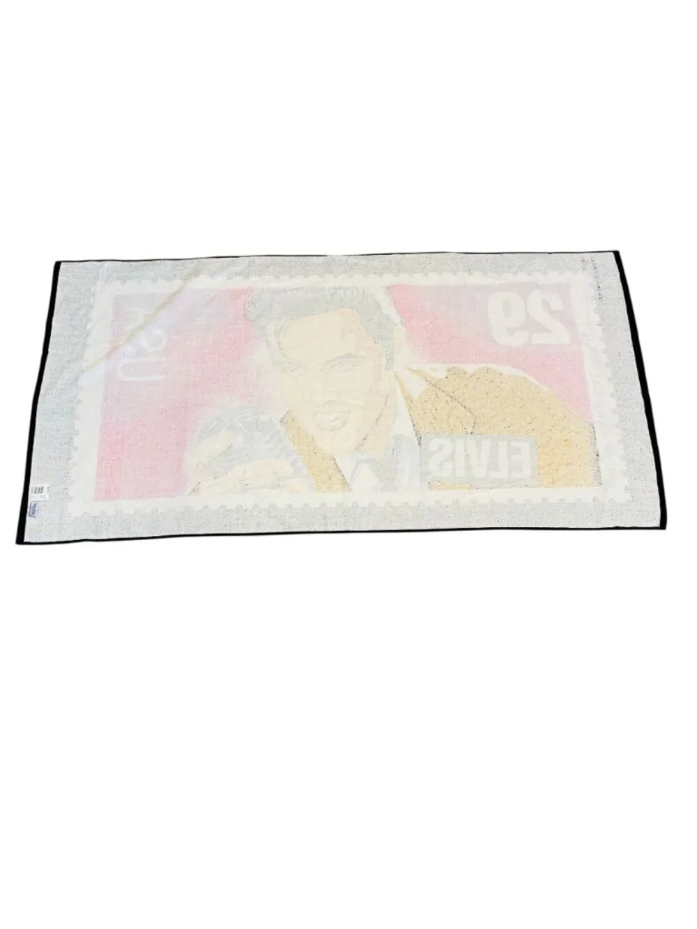 Elvis Presley 29 USA Stamp Beach Towel 1993 USPS Design Pink & Black Cotton
